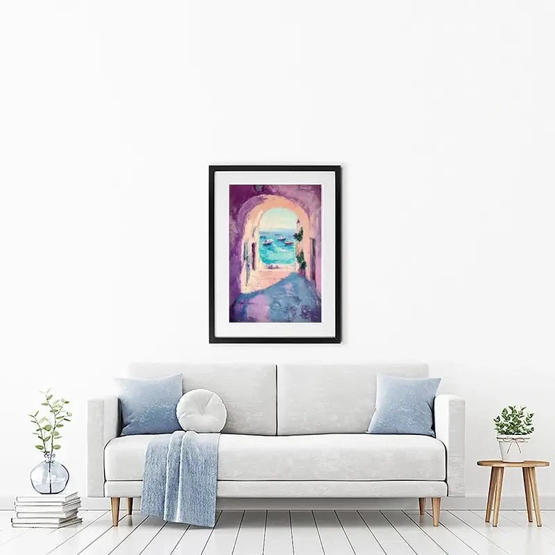 Purple Tunnel To The Sea Framed Art Print Purple Tunnel To The Sea Framed Art Print wall art product Tanya Ocean