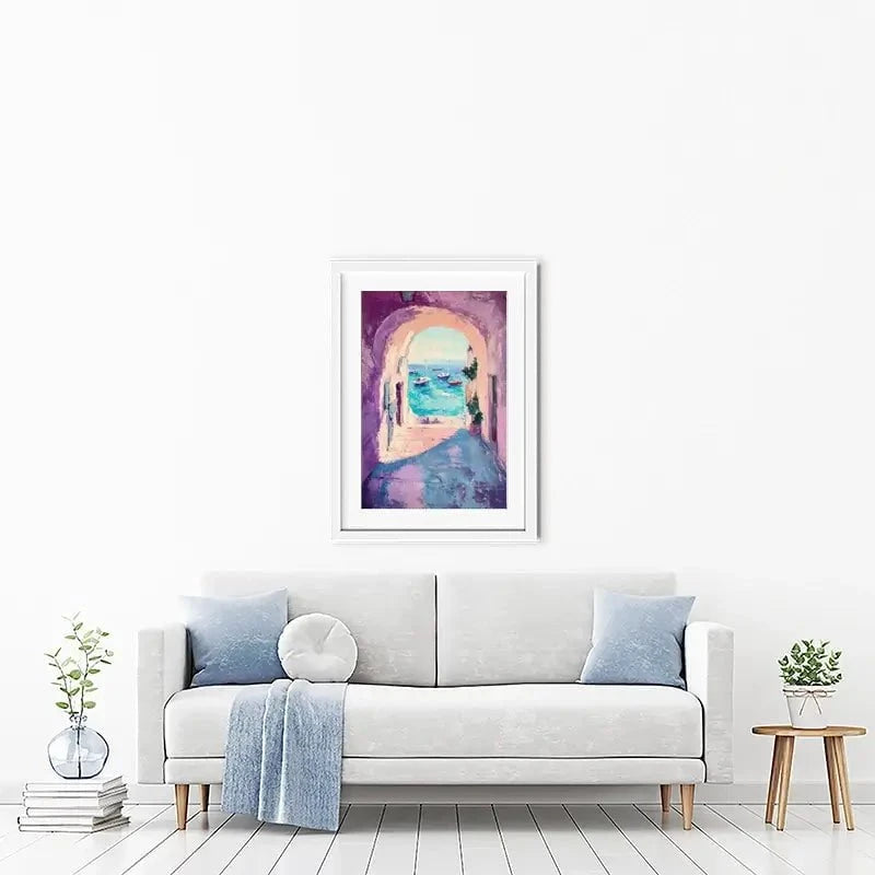 Purple Tunnel To The Sea Framed Art Print Purple Tunnel To The Sea Framed Art Print wall art product Tanya Ocean