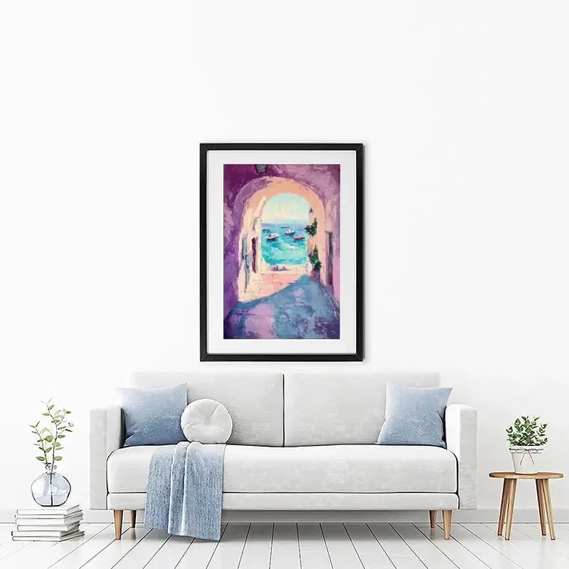 Purple Tunnel To The Sea Framed Art Print Purple Tunnel To The Sea Framed Art Print wall art product Tanya Ocean