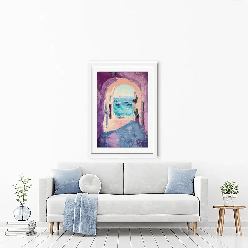 Purple Tunnel To The Sea Framed Art Print Purple Tunnel To The Sea Framed Art Print wall art product Tanya Ocean