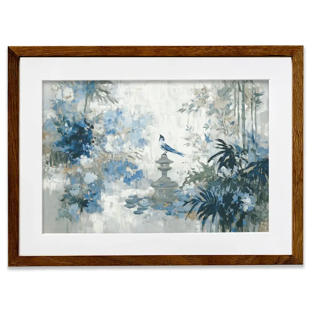 Quiet Garden Pagoda Reverie Framed Art Print Quiet Garden Pagoda Reverie Framed Art Print wall art product Chromatic Storm Studio