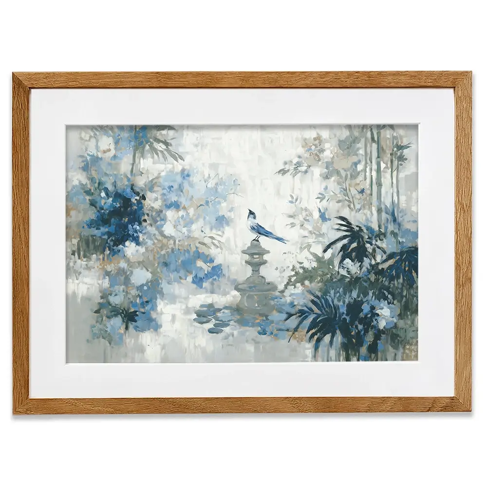 Quiet Garden Pagoda Reverie Framed Art Print Quiet Garden Pagoda Reverie Framed Art Print wall art product Chromatic Storm Studio
