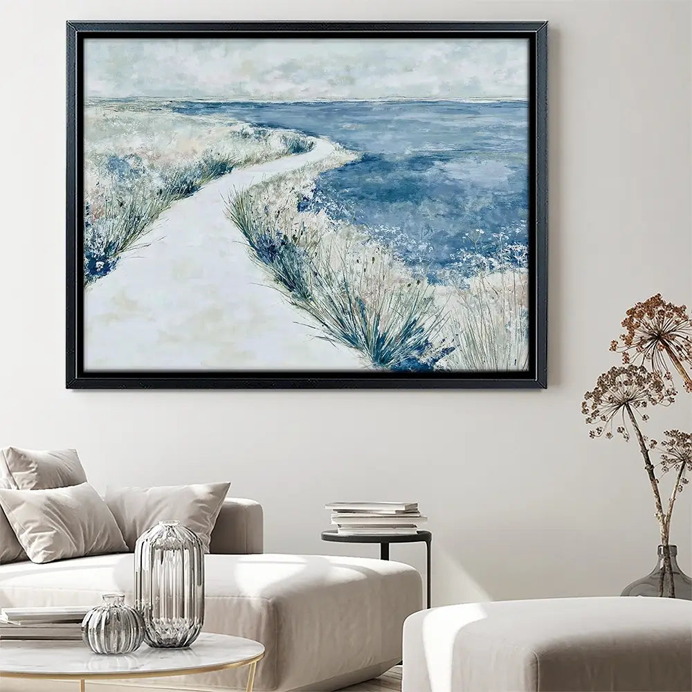 Quiet Shoreline Walk Canvas Print Quiet Shoreline Walk Canvas Print wall art product Chromatic Storm Studio
