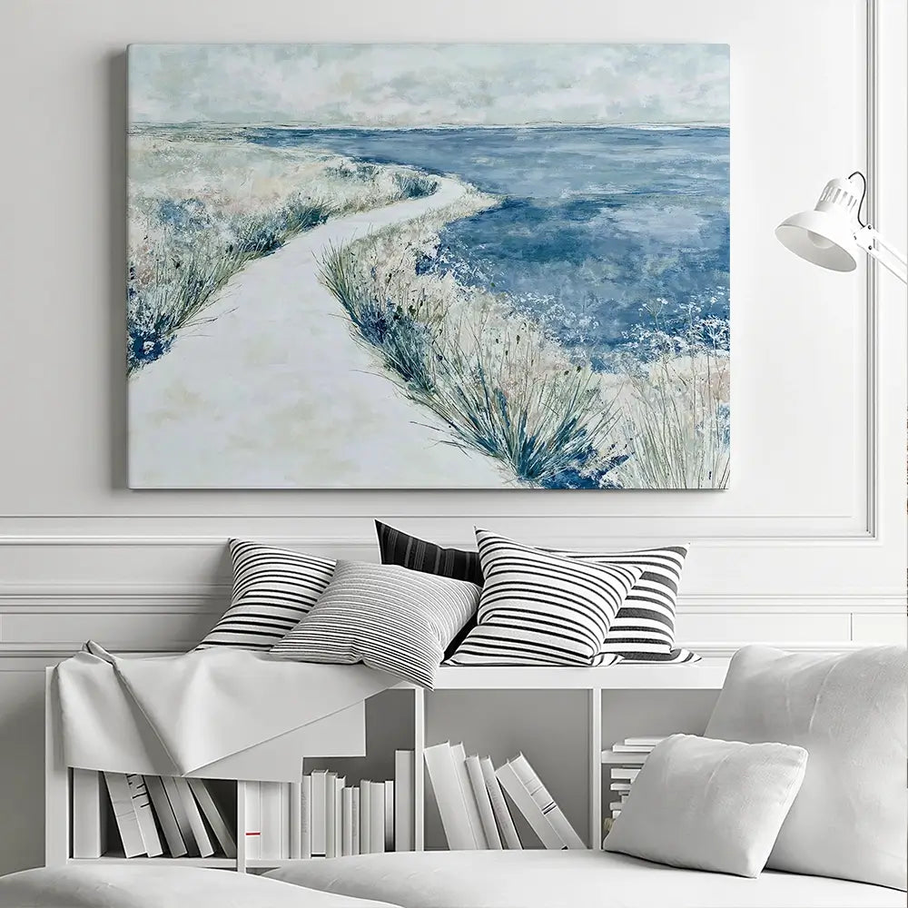 Quiet Shoreline Walk Canvas Print Quiet Shoreline Walk Canvas Print wall art product Chromatic Storm Studio