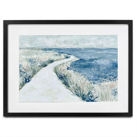 Quiet Shoreline Walk Framed Art Print Quiet Shoreline Walk Framed Art Print wall art product Chromatic Storm Studio