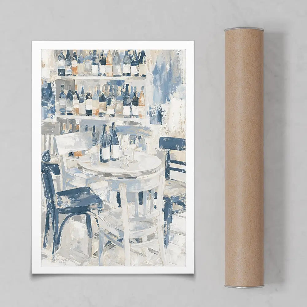 Quiet Wine Bar Afternoon Art Print Quiet Wine Bar Afternoon Art Print wall art product Chromatic Storm Studio