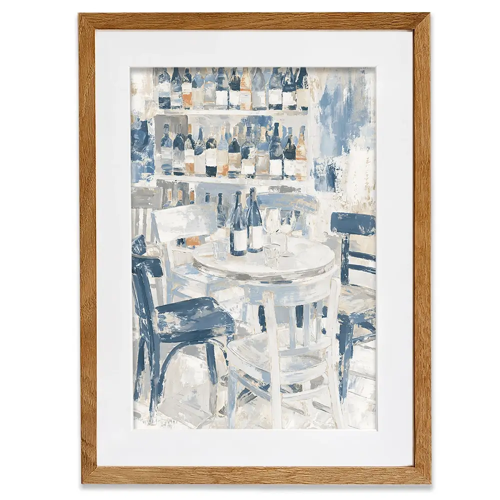Quiet Wine Bar Afternoon Framed Art Print Quiet Wine Bar Afternoon Framed Art Print wall art product Chromatic Storm Studio