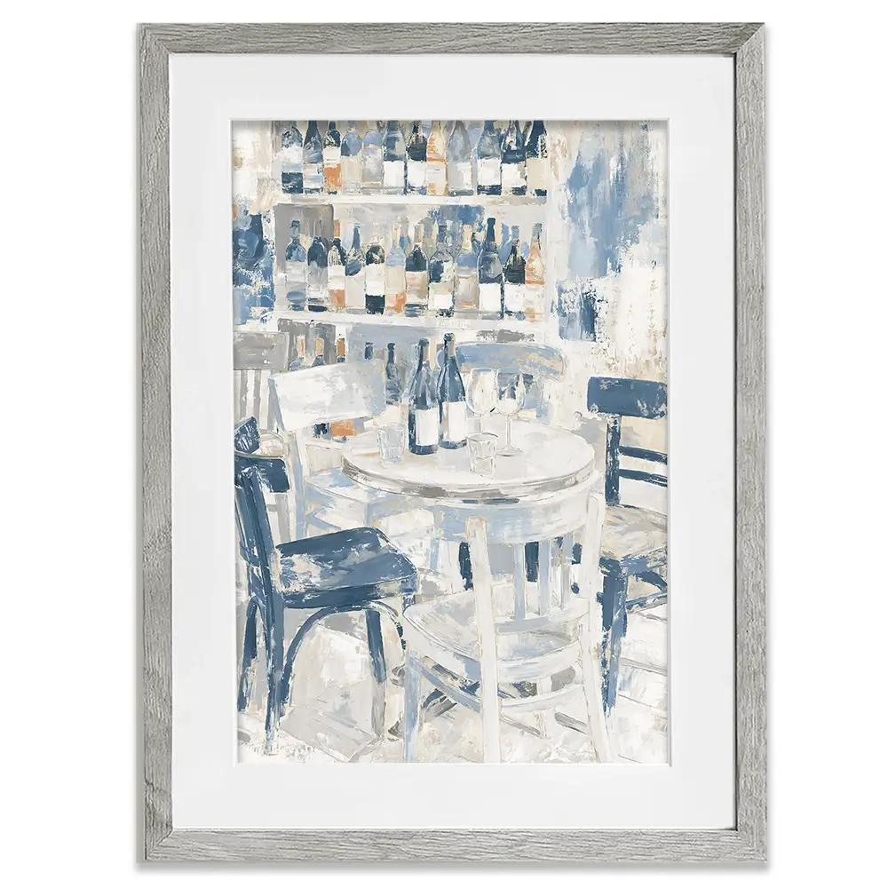 Quiet Wine Bar Afternoon Framed Art Print Quiet Wine Bar Afternoon Framed Art Print wall art product Chromatic Storm Studio