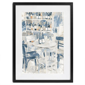 Quiet Wine Bar Afternoon Framed Art Print Quiet Wine Bar Afternoon Framed Art Print wall art product Chromatic Storm Studio