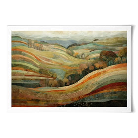 Quilted Autumn Landscape Art Print Quilted Autumn Landscape Art Print wall art product RileyB - Independent