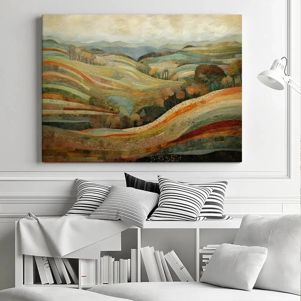 Quilted Autumn Landscape Canvas Print Quilted Autumn Landscape Canvas Print wall art product RileyB - Independent