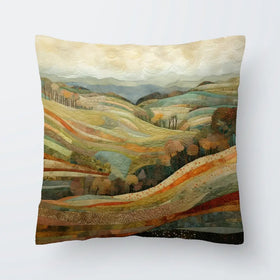 Quilted Autumn Landscape Cushion Quilted Autumn Landscape Cushion wall art product Art Print Shop