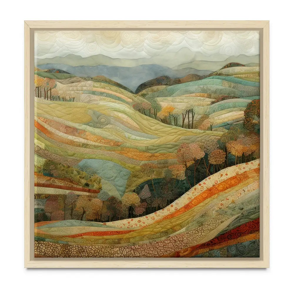 Quilted Autumn Landscape Oversized Canvas Print Quilted Autumn Landscape Oversized Canvas Print wall art product Art Print Shop