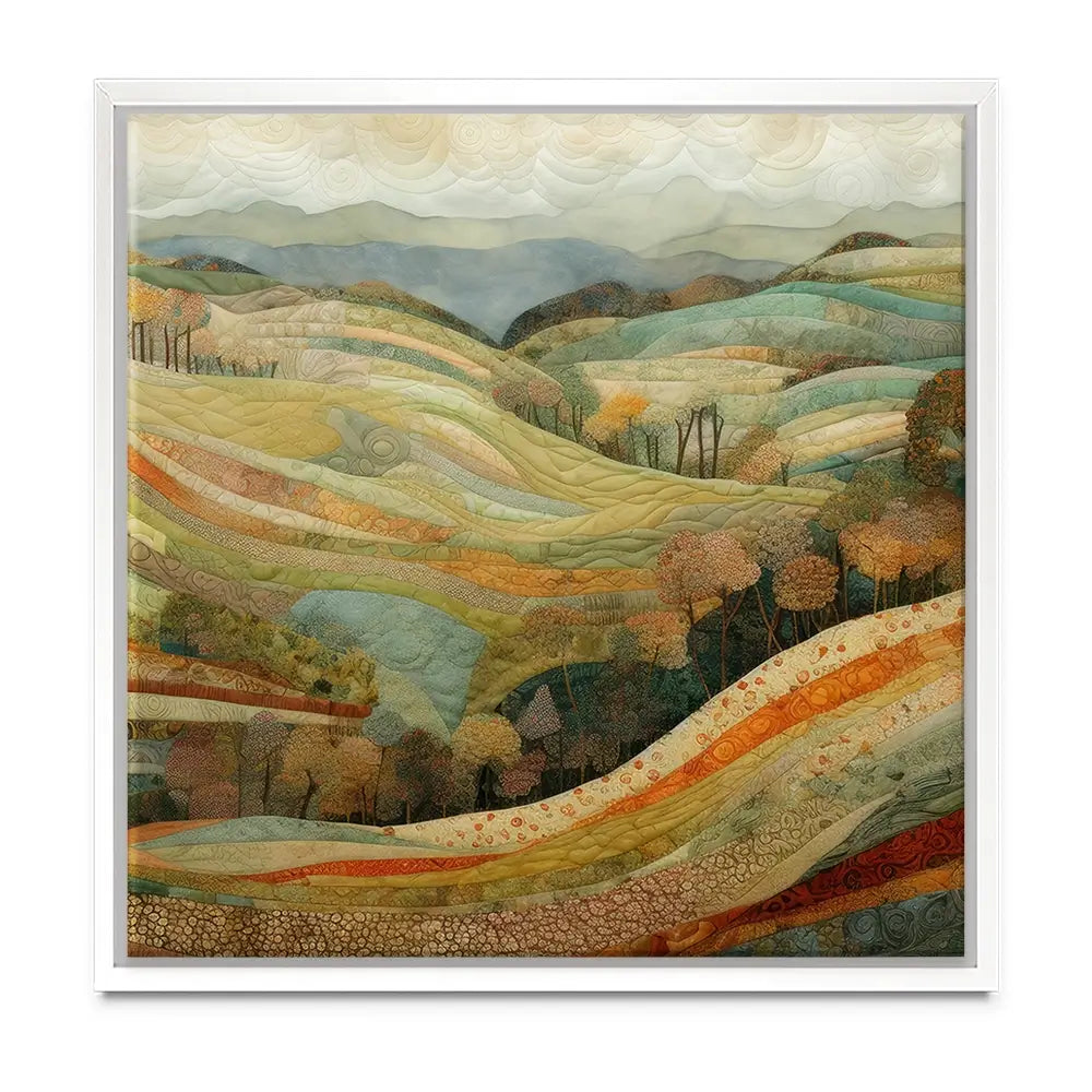 Quilted Autumn Landscape Oversized Canvas Print Quilted Autumn Landscape Oversized Canvas Print wall art product Art Print Shop