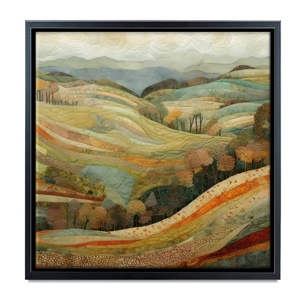 Quilted Autumn Landscape Oversized Canvas Print Quilted Autumn Landscape Oversized Canvas Print wall art product Art Print Shop