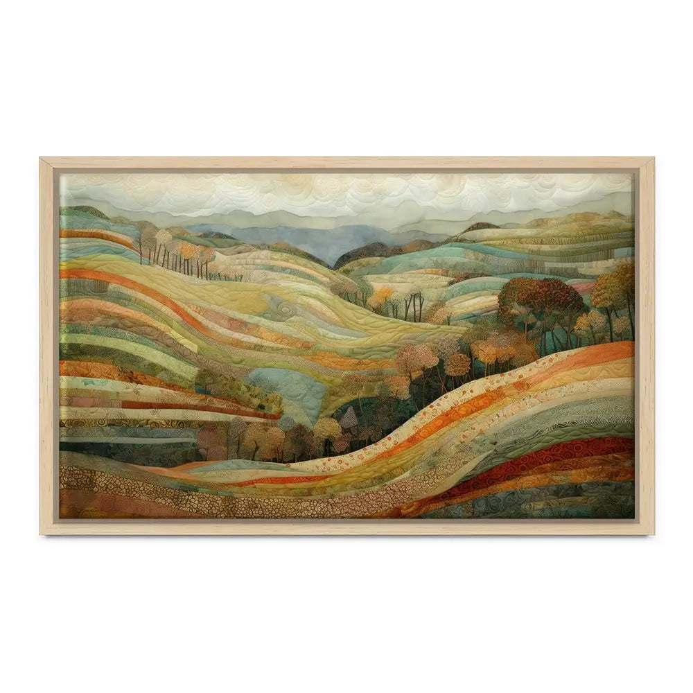 Quilted Autumn Landscape Oversized Canvas Print Quilted Autumn Landscape Oversized Canvas Print wall art product Art Print Shop