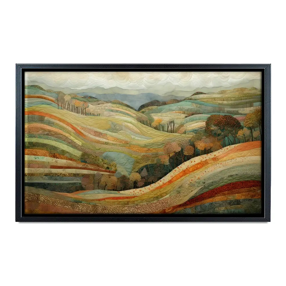 Quilted Autumn Landscape Oversized Canvas Print Quilted Autumn Landscape Oversized Canvas Print wall art product Art Print Shop