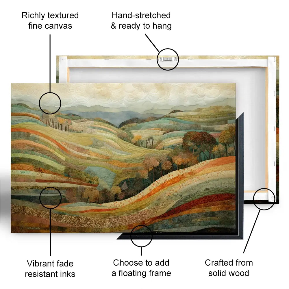 Quilted Autumn Landscape Oversized Canvas Print Quilted Autumn Landscape Oversized Canvas Print wall art product RileyB - Independent