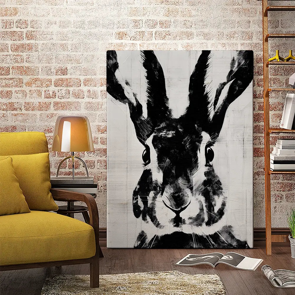 Rabbit Close Gaze Canvas Print Rabbit Close Gaze Canvas Print wall art product Chromatic Storm Studio