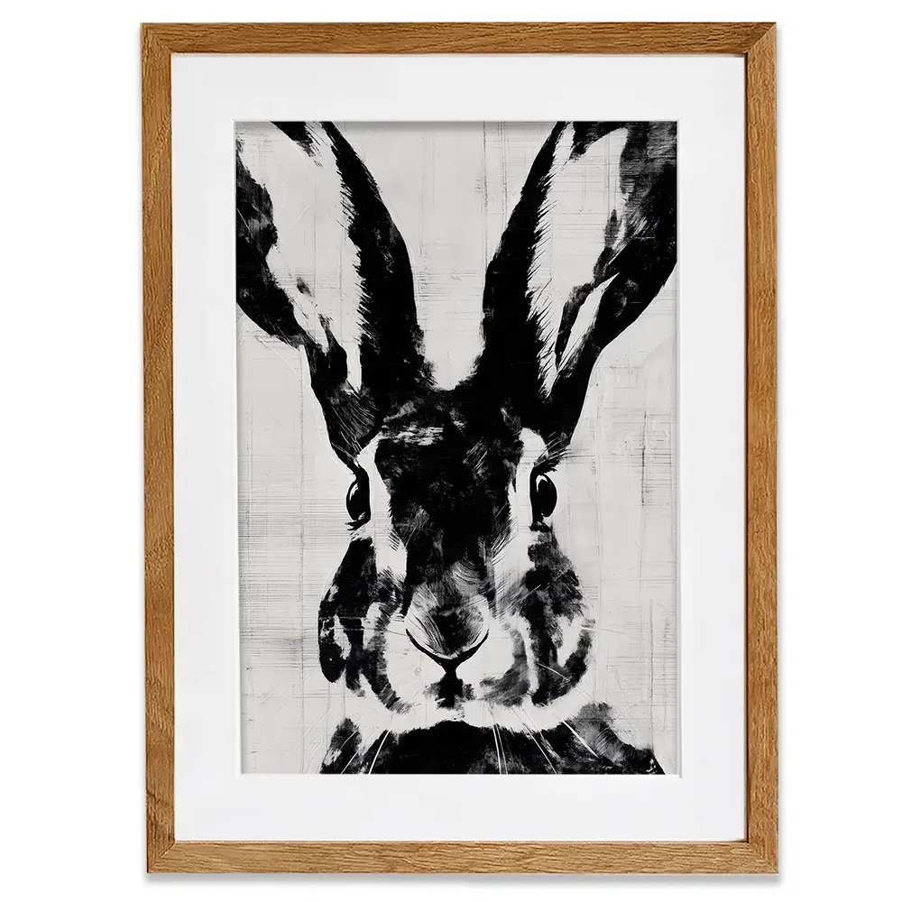 Rabbit Close Gaze Framed Art Print Rabbit Close Gaze Framed Art Print wall art product Chromatic Storm Studio