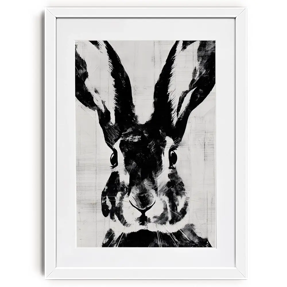 Rabbit Close Gaze Framed Art Print Rabbit Close Gaze Framed Art Print wall art product Chromatic Storm Studio