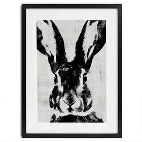 Rabbit Close Gaze Framed Art Print Rabbit Close Gaze Framed Art Print wall art product Chromatic Storm Studio