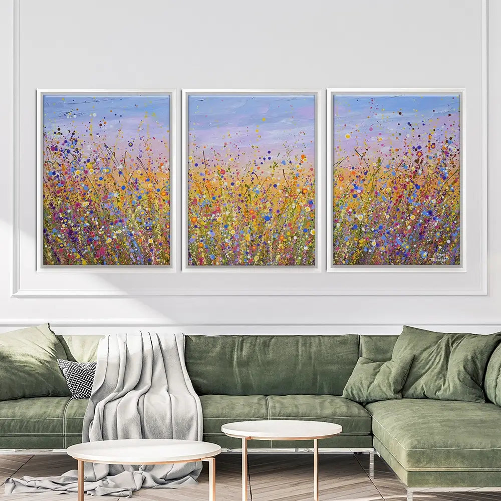 Radiant Meadow Trio Canvas Print Radiant Meadow Trio Canvas Print wall art product Olga Tkachyk