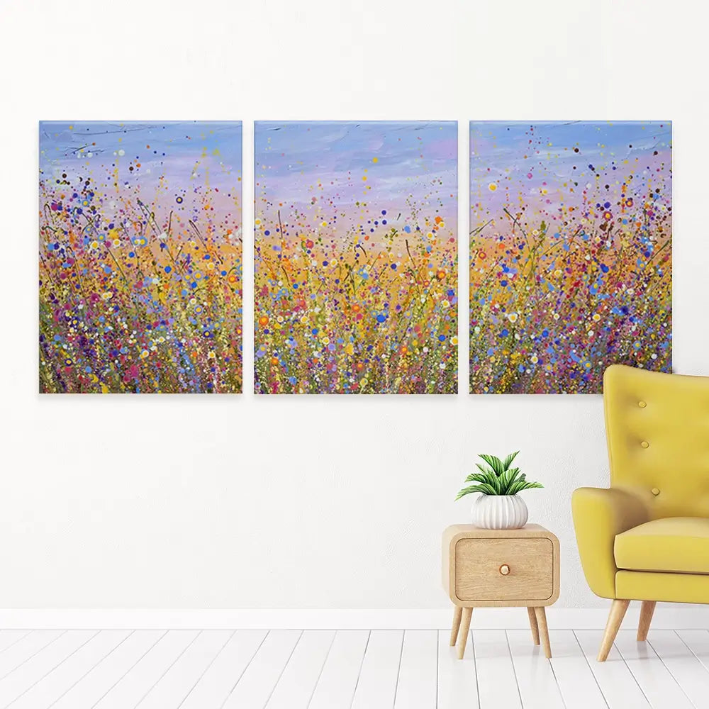 Radiant Meadow Trio Canvas Print Radiant Meadow Trio Canvas Print wall art product Olga Tkachyk
