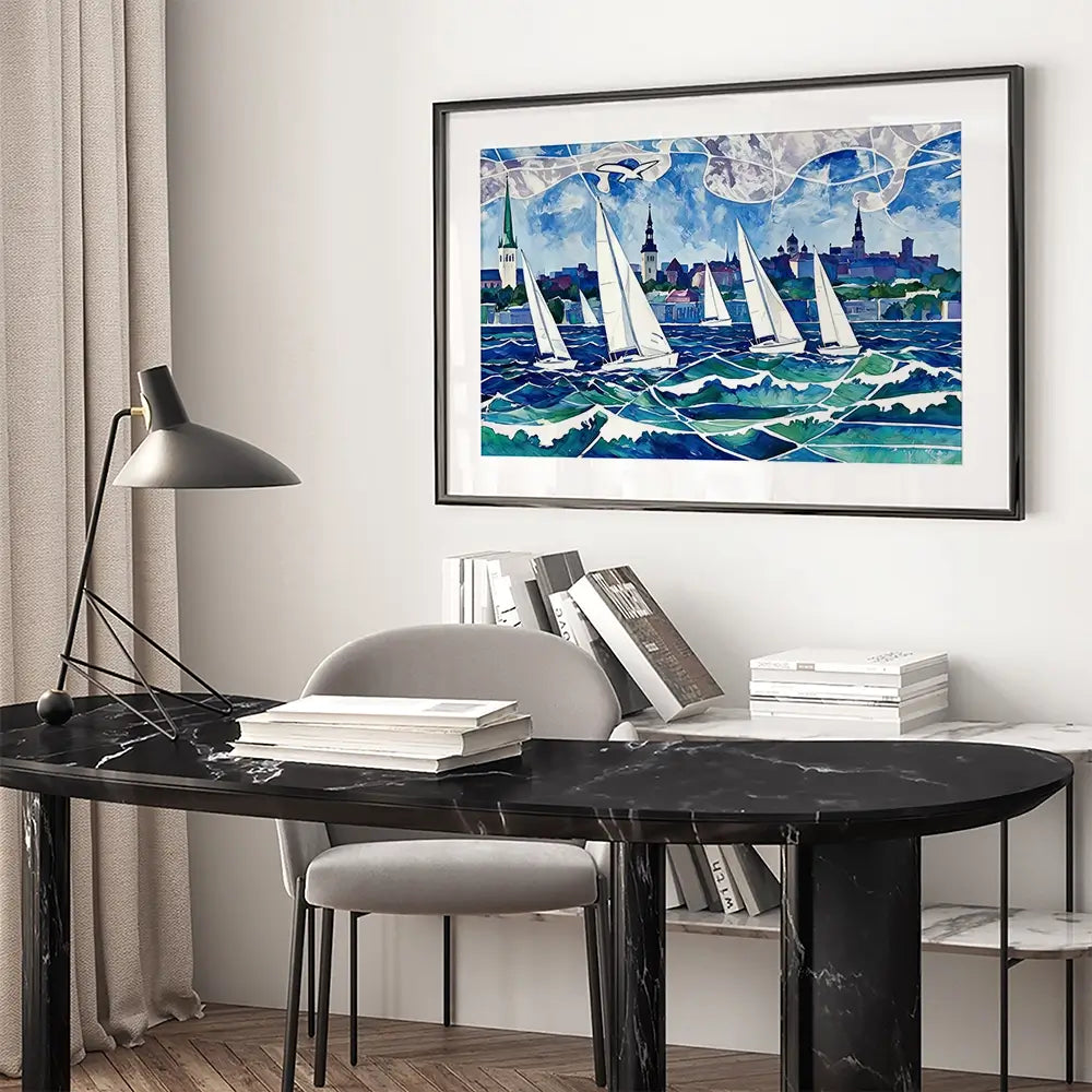 Raging Regatta Framed Art Print Raging Regatta Framed Art Print wall art product David Alexander Elder