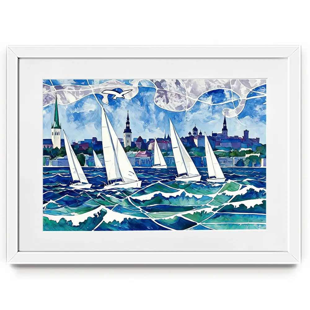 Raging Regatta Framed Art Print Raging Regatta Framed Art Print wall art product David Alexander Elder