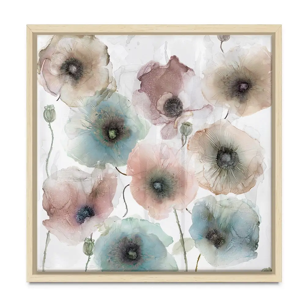 Rain Drenched Poppies Square Canvas Print Rain Drenched Poppies Square Canvas Print wall art product Carol Robinson