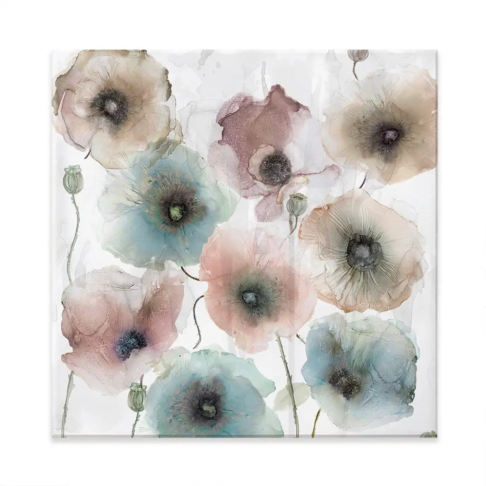 Rain Drenched Poppies Square Canvas Print Rain Drenched Poppies Square Canvas Print wall art product Carol Robinson