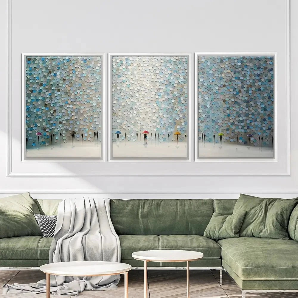 Rain Symphony Trio Canvas Print Rain Symphony Trio Canvas Print | Canvas Trio Artwork wall art product Ekaterina Ermilkina