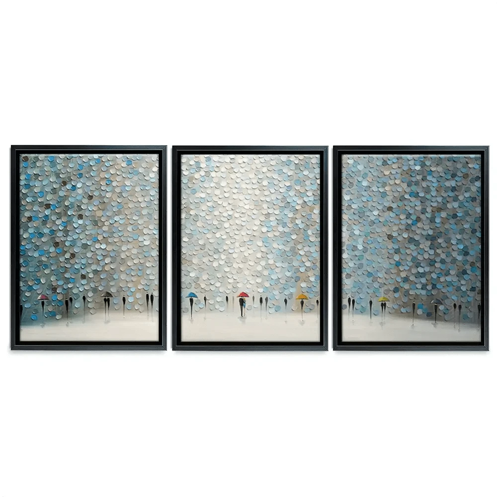 Rain Symphony Trio Canvas Print Rain Symphony Trio Canvas Print | Canvas Trio Artwork wall art product Ekaterina Ermilkina