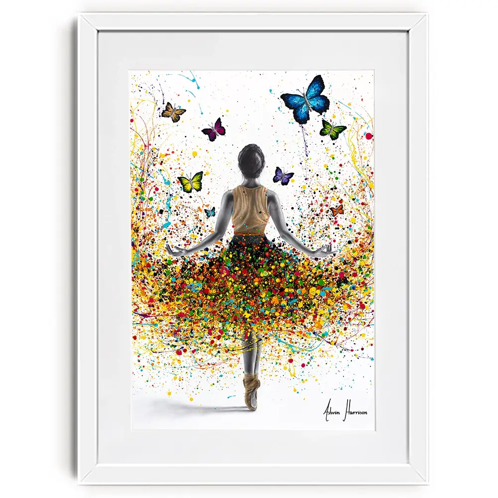 Rainbow Butterfly Ballerina Framed Art Print Rainbow Butterfly Ballerina Framed Art Print wall art product Ashvin Harrison