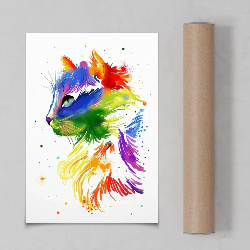 Rainbow Cat Art Print Rainbow Cat Art Print wall art product AnSuArt / Shutterstock