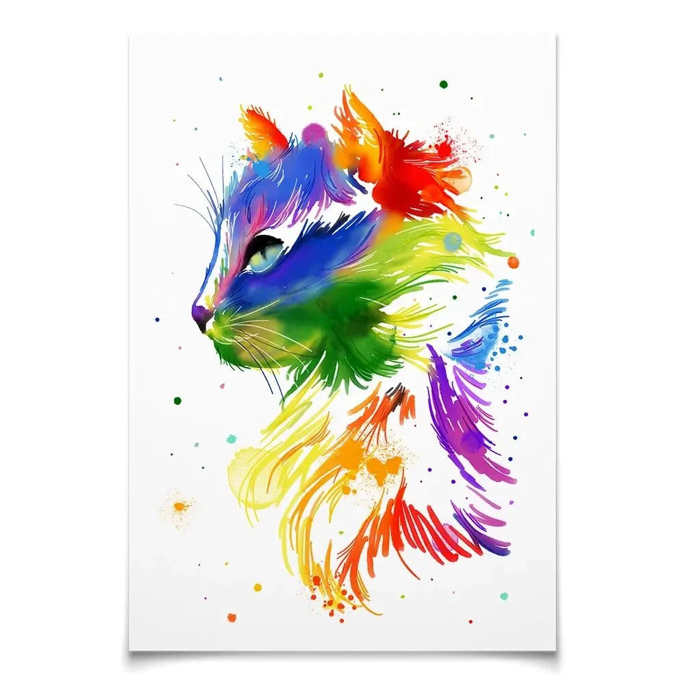 Rainbow Cat Art Print Rainbow Cat Art Print wall art product AnSuArt / Shutterstock