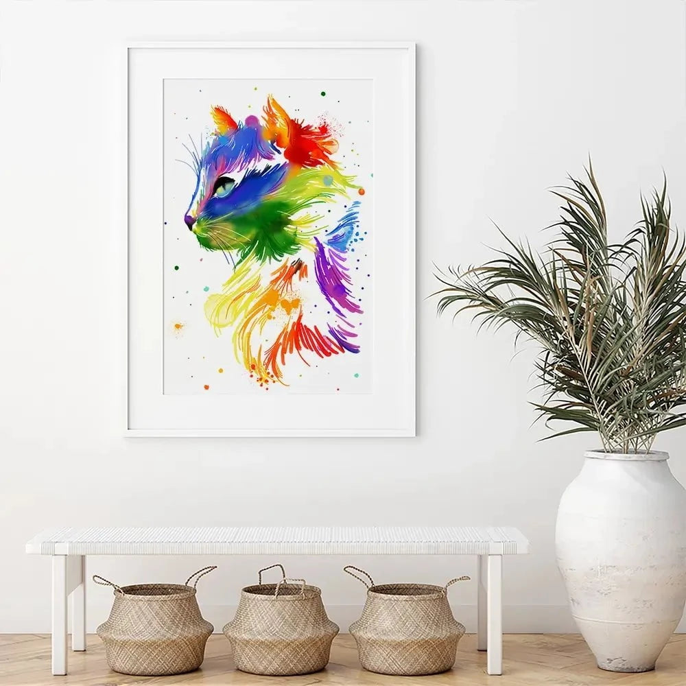 Rainbow Cat Framed Art Print Rainbow Cat Framed Art Print wall art product AnSuArt / Shutterstock