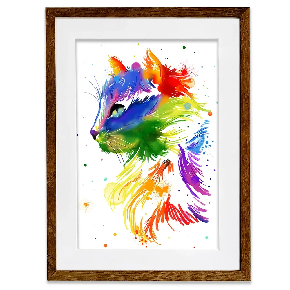 Rainbow Cat Framed Art Print Rainbow Cat Framed Art Print wall art product AnSuArt / Shutterstock