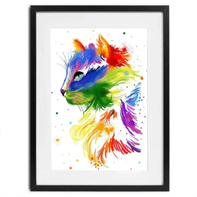 Rainbow Cat Framed Art Print Rainbow Cat Framed Art Print wall art product AnSuArt / Shutterstock