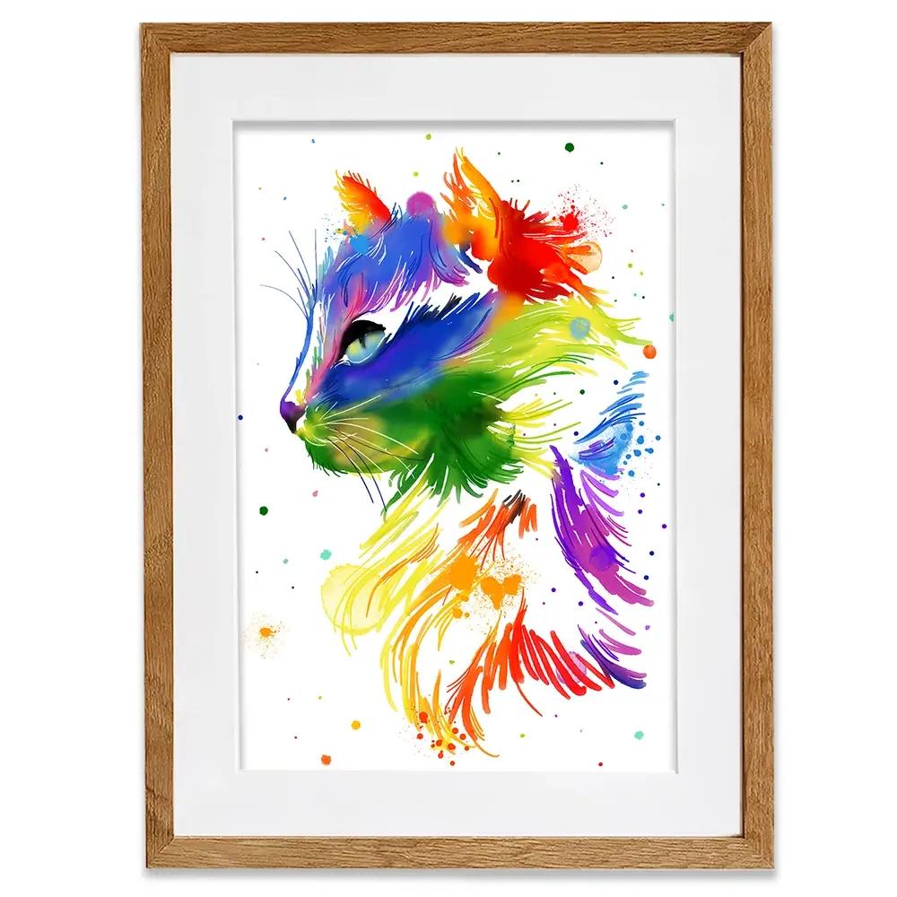 Rainbow Cat Framed Art Print Rainbow Cat Framed Art Print wall art product AnSuArt / Shutterstock