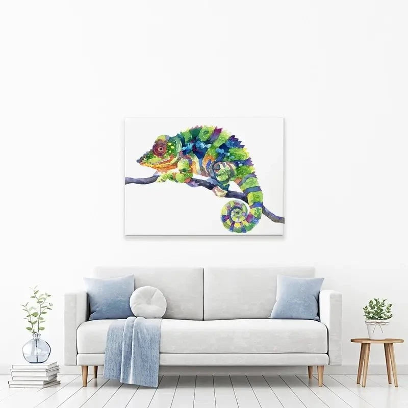 Rainbow Chameleon Canvas Print Rainbow Chameleon Canvas Print wall art product Anna Bond Art / Shutterstock