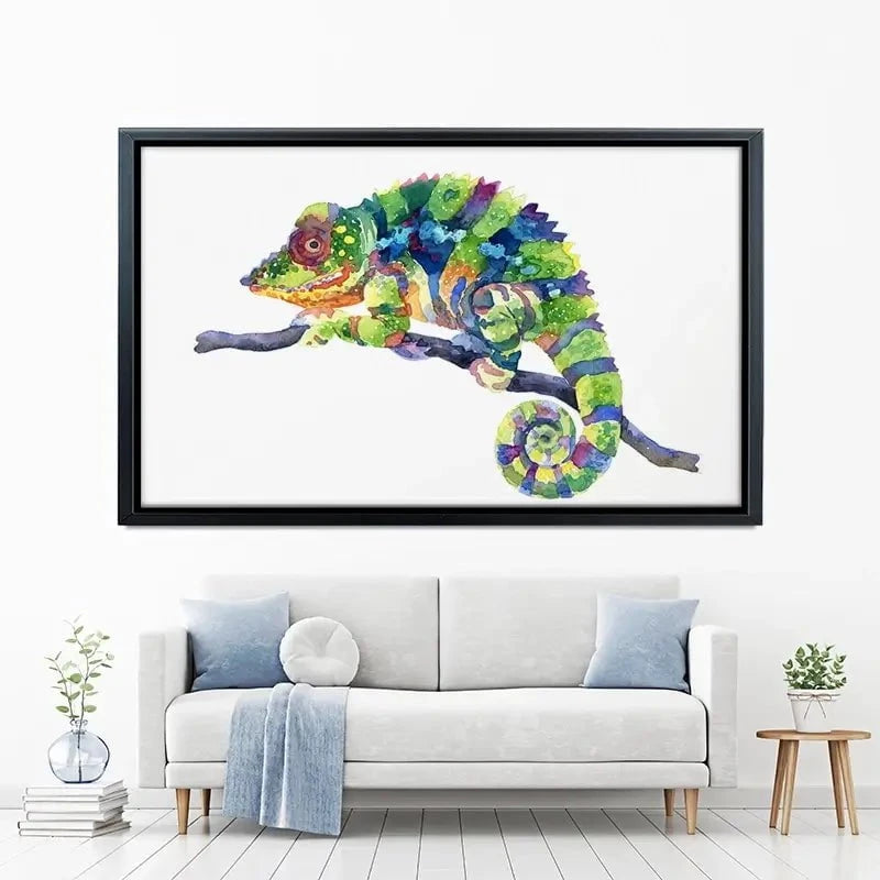 Rainbow Chameleon Canvas Print Rainbow Chameleon Canvas Print wall art product Anna Bond Art / Shutterstock