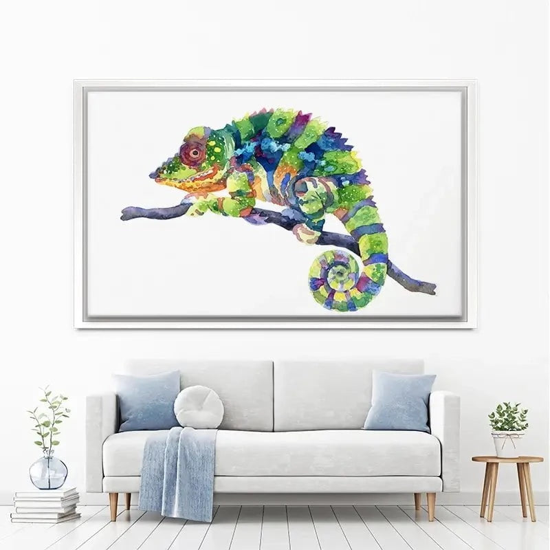 Rainbow Chameleon Canvas Print Rainbow Chameleon Canvas Print wall art product Anna Bond Art / Shutterstock