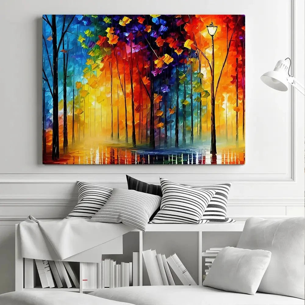Rainbow Glow Nights Canvas Print Rainbow Glow Nights Canvas Print wall art product Kolokolchi / Shutterstock