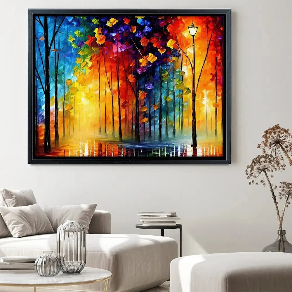 Rainbow Glow Nights Canvas Print Rainbow Glow Nights Canvas Print wall art product Kolokolchi / Shutterstock