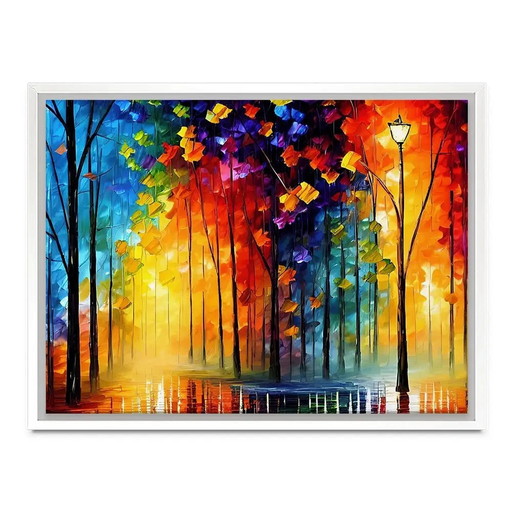 Rainbow Glow Nights Canvas Print Rainbow Glow Nights Canvas Print wall art product Kolokolchi / Shutterstock