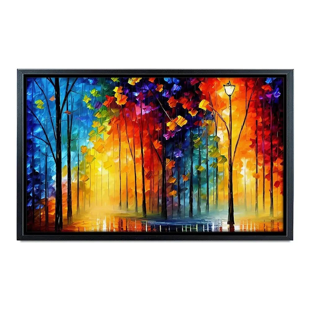Rainbow Glow Nights Canvas Print Rainbow Glow Nights Canvas Print wall art product Kolokolchi / Shutterstock