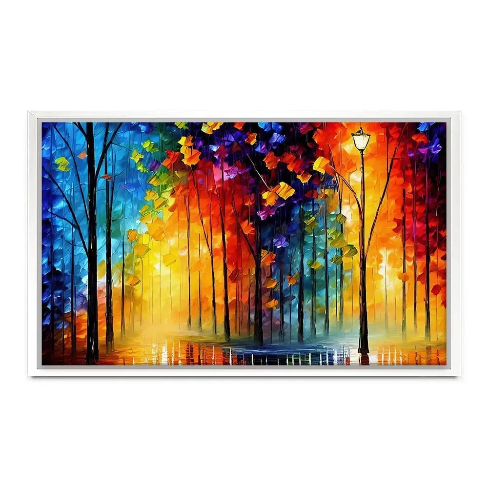 Rainbow Glow Nights Canvas Print Rainbow Glow Nights Canvas Print wall art product Kolokolchi / Shutterstock
