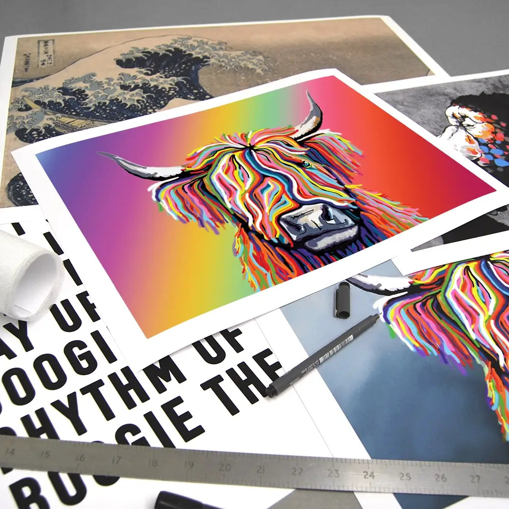 Rainbow Highland Cow Art Print Rainbow Highland Cow Art Print wall art product Independent